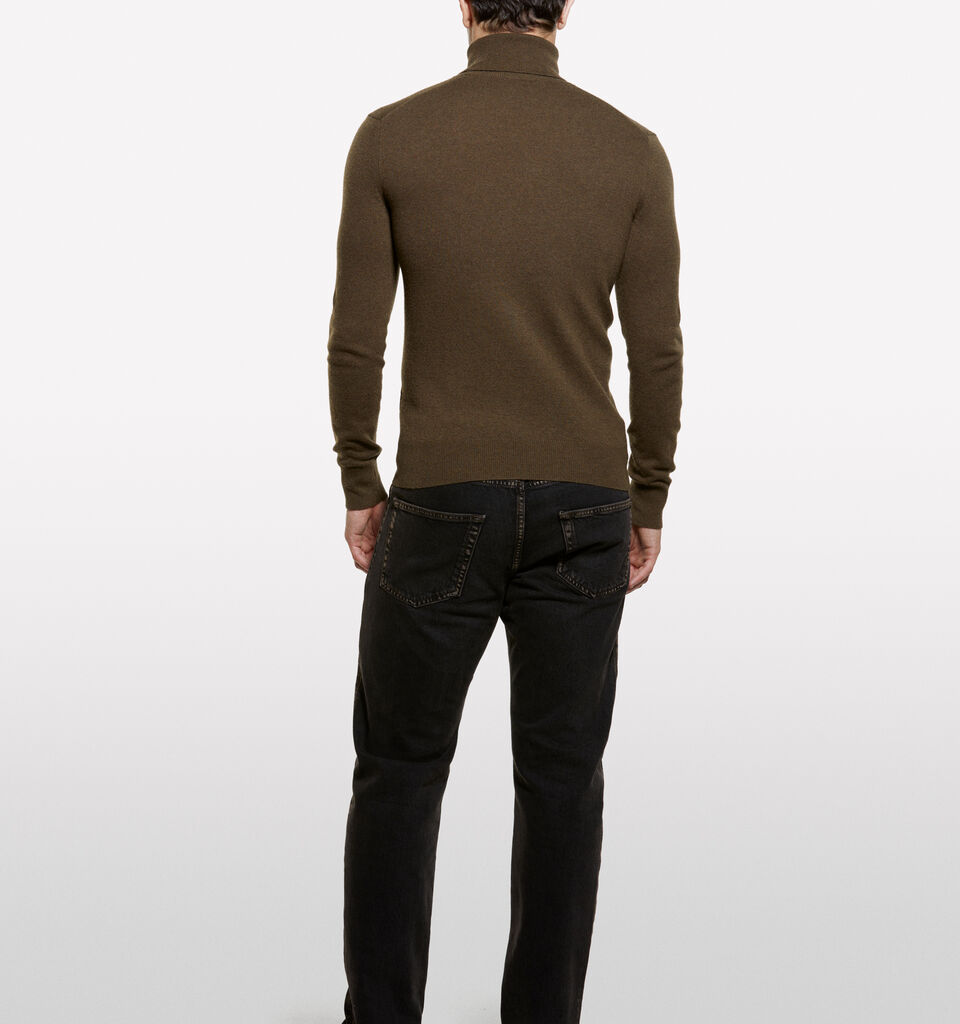 Maglia marrone regular fit con collo alto - maglie collo alto da uomo - Marrone | Sisley image number 2